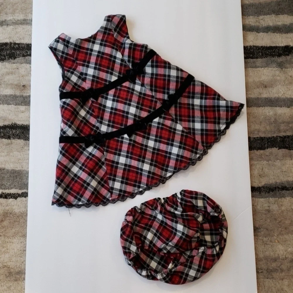 THE CHILDREN'S PLACE christmas holiday plaid dress 6/9 T53